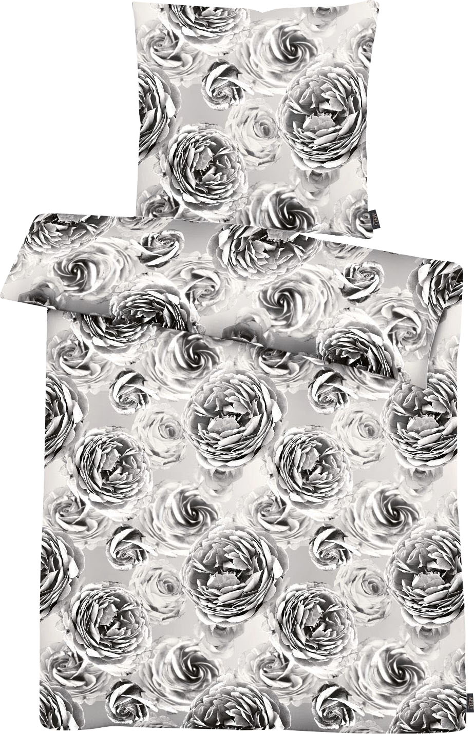 Bild von APELT Bettwäsche Beatrice, Mako-Satin, 2 teilig, exklusives großformatiges Blumendesign setzt ein modisches Statement