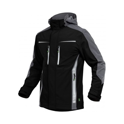 Bild von Leibwächter Softshell Jacke Pongee – Schwarz/Grau Größe M