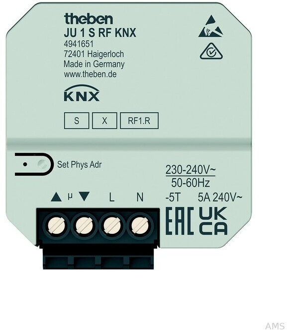 Bild von Theben Funk-Jalousiesaktor 1-fach JU 1 S RF KNX - 4941651