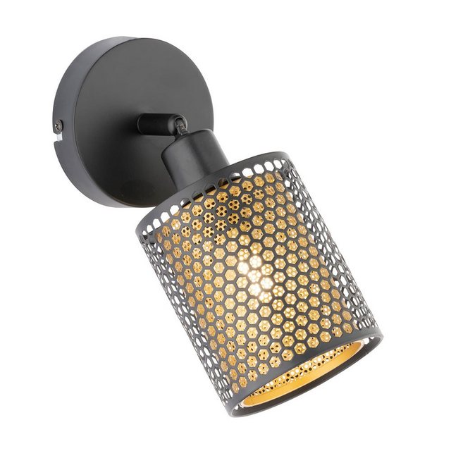 Bild von WOFI Wandleuchte, Leuchtmittel nicht inklusive, Wandleuchte schwarz gold Wandlampe schwarz gold