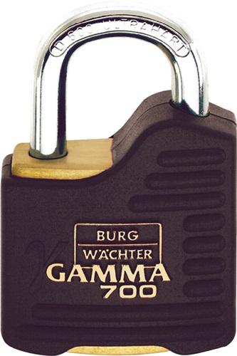 Bild von BURG-WÄCHTER Vorhängeschloss, Vorhangschloss mit Schlüssel, 9 mm Bügelstärke, massives Messingschloss, ultrahart, Doppelt kugelgesichert, Gamma 700 55