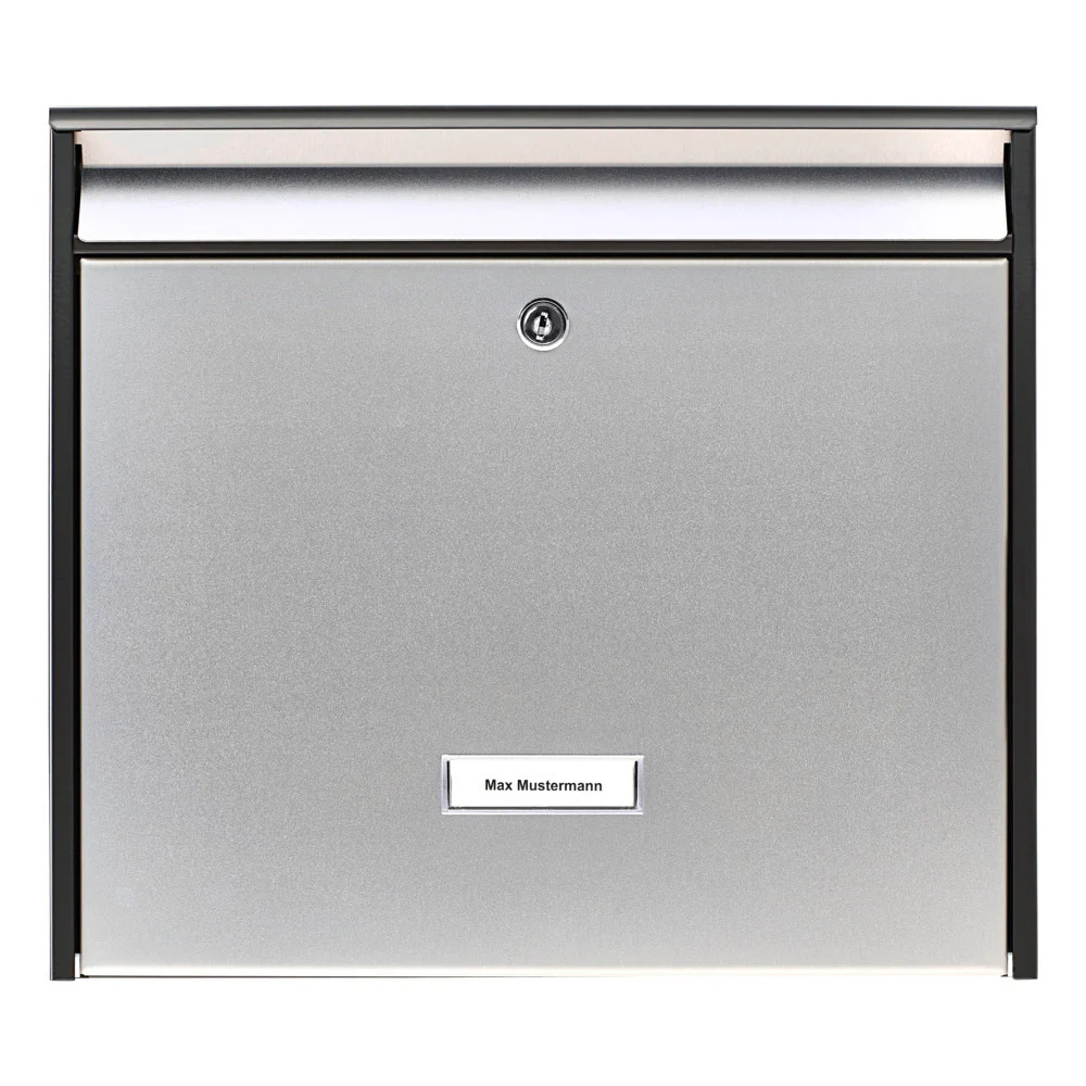 Bild von Burg Wächter Oxford 6877 B+S Briefkasten Edelstahl, Stahl Schwarz, Edelstahl