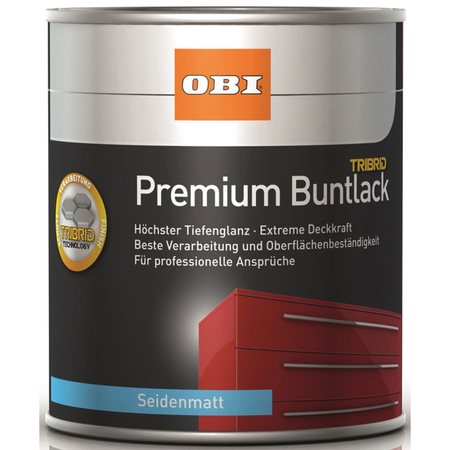 Bild von OBI Premium Buntlack Tribrid Tiefschwarz seidenmatt 750 ml