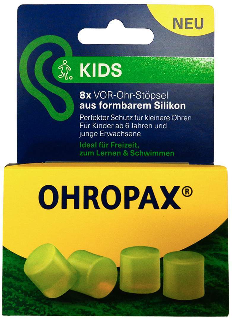Bild von Ohropax Kids Silikon Vor-Ohr Stöpsel 8 Stück - Ohrenschutz für kleine Ohren