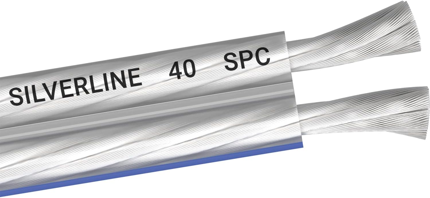 Bild von Oehlbach Silverline SP-15 - Stereo HI-FI Lautsprecherkabel - Boxenkabel mit SPOFC (versilbertes Kupfer) 2x1,5mm² - Mini Spule Lautsprecher Kabel - 8m