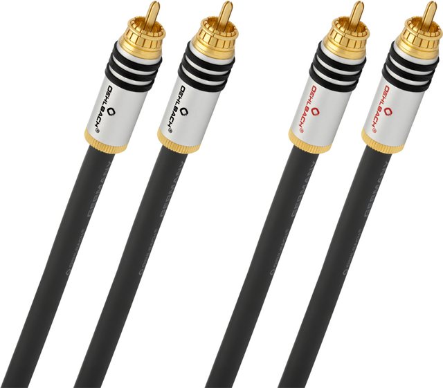 Bild von Oehlbach NF 14 Master 300 - Erstklassiges Cinch-Audiokabel Set - Symmetrischer Aufbau & SPOFC - CD-Player, Vor-/Endstufe - 2 x 3 m - anthrazit