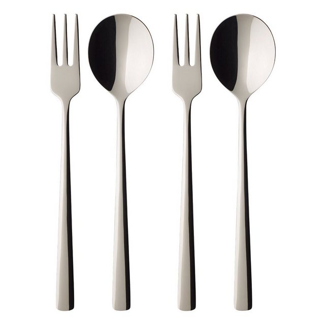 Bild von Villeroy & Boch – Daily Line Specials Spaghetti Besteck Set 4 Teilig Spülmaschinenfest, Pastabesteck, Mit Spaghettigabel / Nudelgabel Und Spaghettilöffel / Nudellöffel, Gabel Und Löffel, Edelstahl