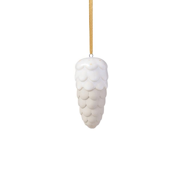 Bild von like. by Villeroy & Boch – Winter Glow Ornament "Tannenzapfen" Beige, Baumschmuck, Weihnachtsdekorationen, Deko Weihnachten, Christbaumschmuck, Premium Porzellan