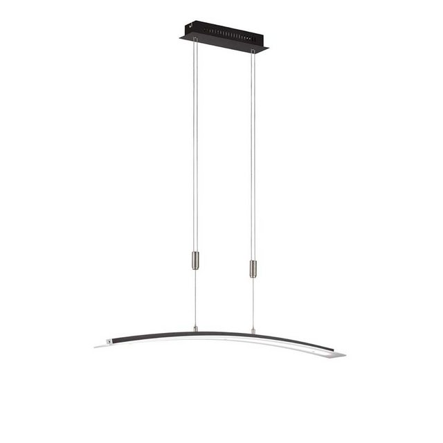 Bild von Fischer & Honsel LED Pendelleuchte Metis 1-flammig, Deckenlampe stufenlos dimmbar, Tunable White in 3 Stufen, Höhenverstellbar, Metall & Acrylglas, Sandschwarz & Nickelfarben, 90x9cm, 60554