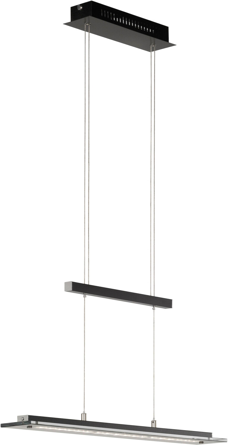 Bild von Fischer & Honsel Tenso TW LED Pendelleuchte 21,4W Tunable white steuerbar dimmbar Glas rauchfarben teilsatiniert sandschwarz 60992