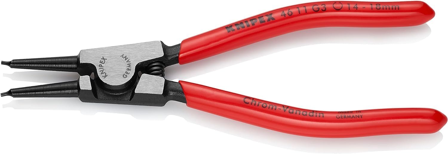 Bild von Knipex Sicherungsringzange für Greifringe auf Wellen schwarz atramentiert, mit Kunststoff überzogen 140 mm 46 11 G2