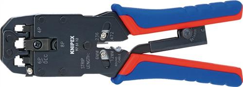Bild von Crimpzange L.200mm brün. Westernstecker RJ10/11/12/45 KNIPEX m.Mehrkomp.-Hüllen
