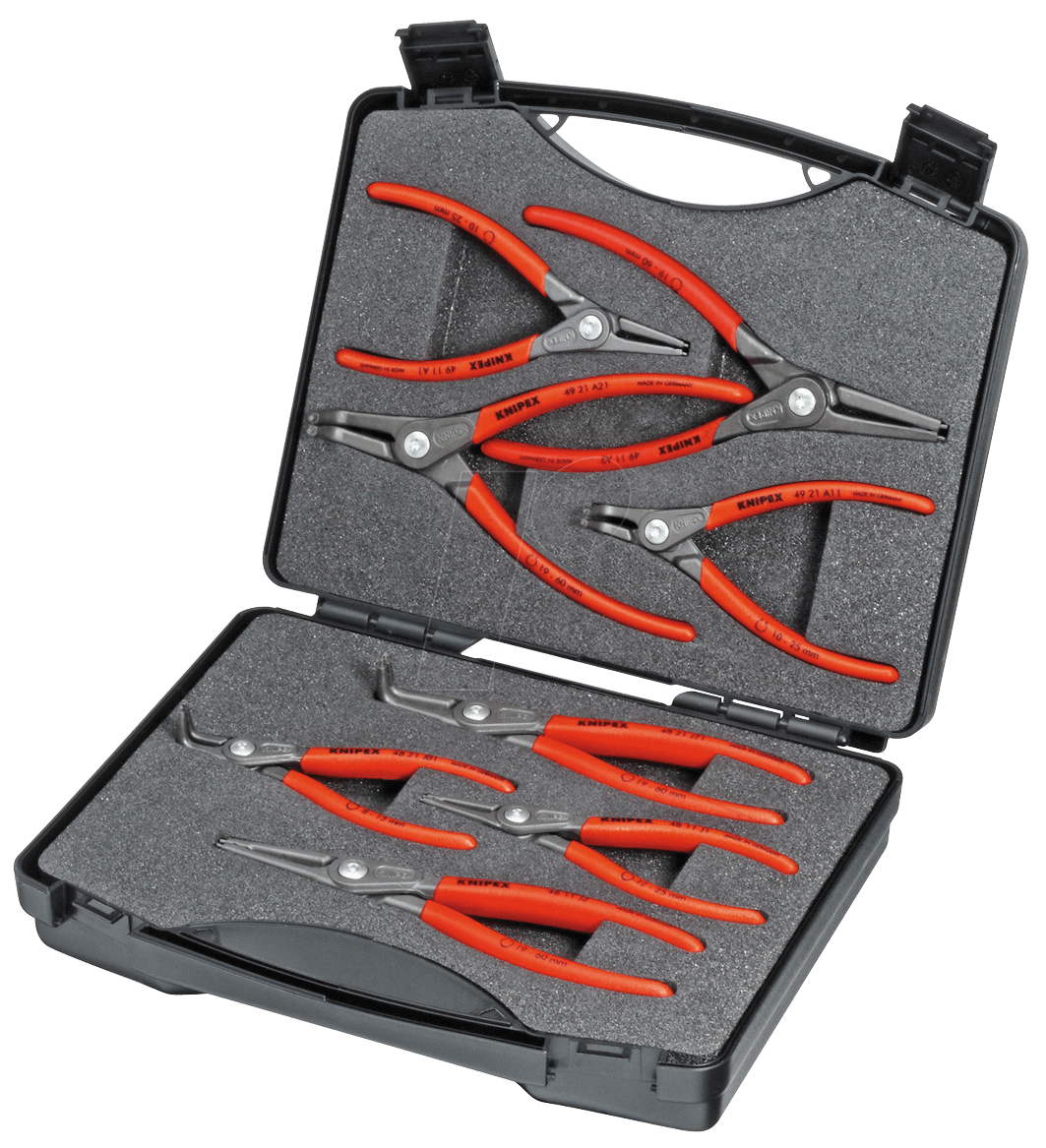 Bild von Knipex Sicherungszangensatz 8-tlg.in Ku.-Koffer 10-60mm Knipex-Werk 00 21 25