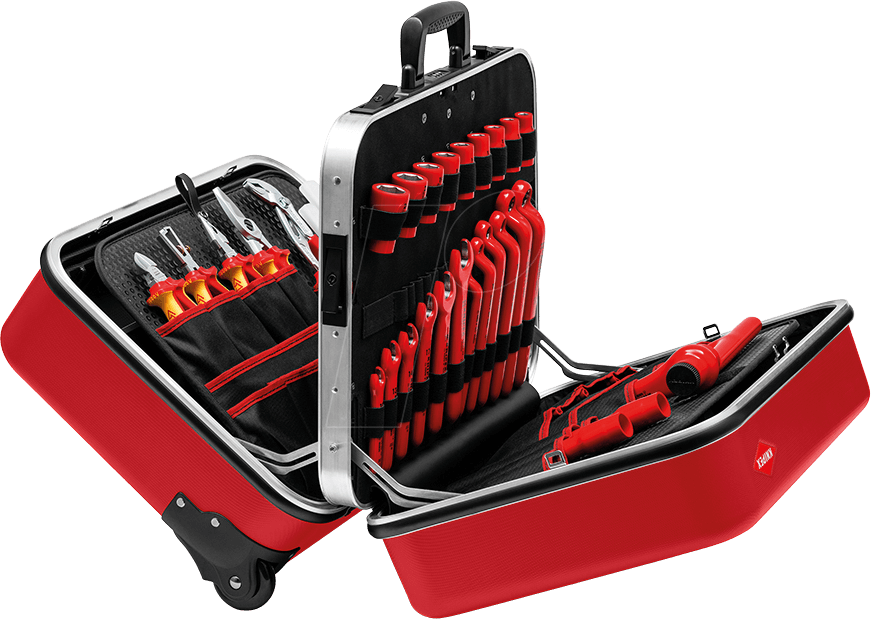 Bild von KNIPEX Werkzeugkoffer "BIG Twin Move RED" Elektro Kompetenz 42-teilig 290 mm 98 99 15