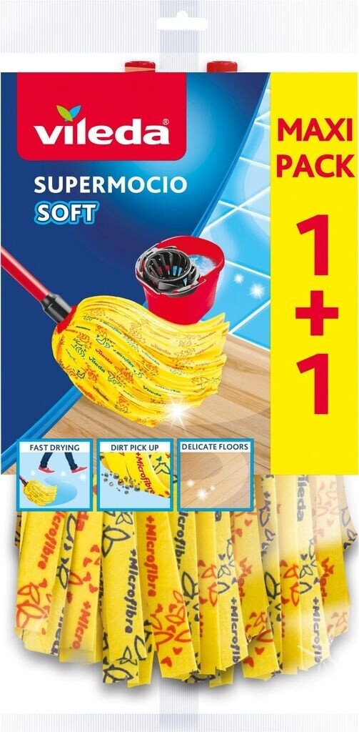 Bild von Vileda Staubbesen Vileda 11099 SuperMocio Soft Wischmop Ersatz 2er Pack Ersatzaufsatz 2