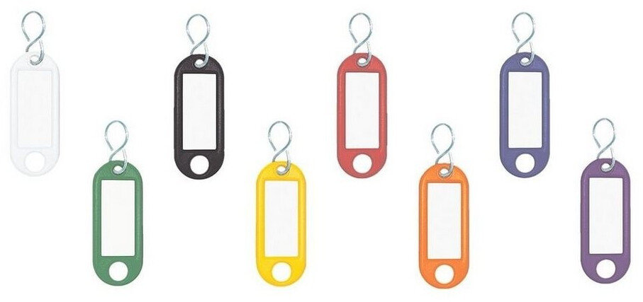 Bild von Wedo 262803499 Schlüsselanhänger (aus Kunststoff, mit S-Haken, auswechselbare Etiketten) 100 Stück, farbig sortiert