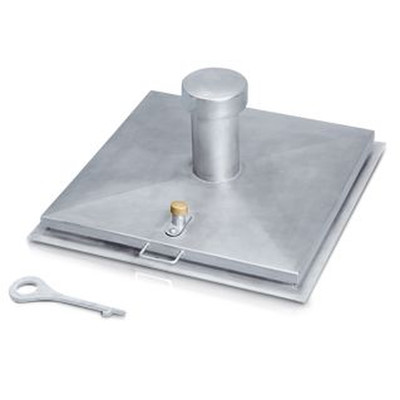 Bild von ZARGES Brunnenabdeckung, eckige Form mit Belüftungskamin, Edelstahl V2A  1200x1200 mm ohne Isolierung
