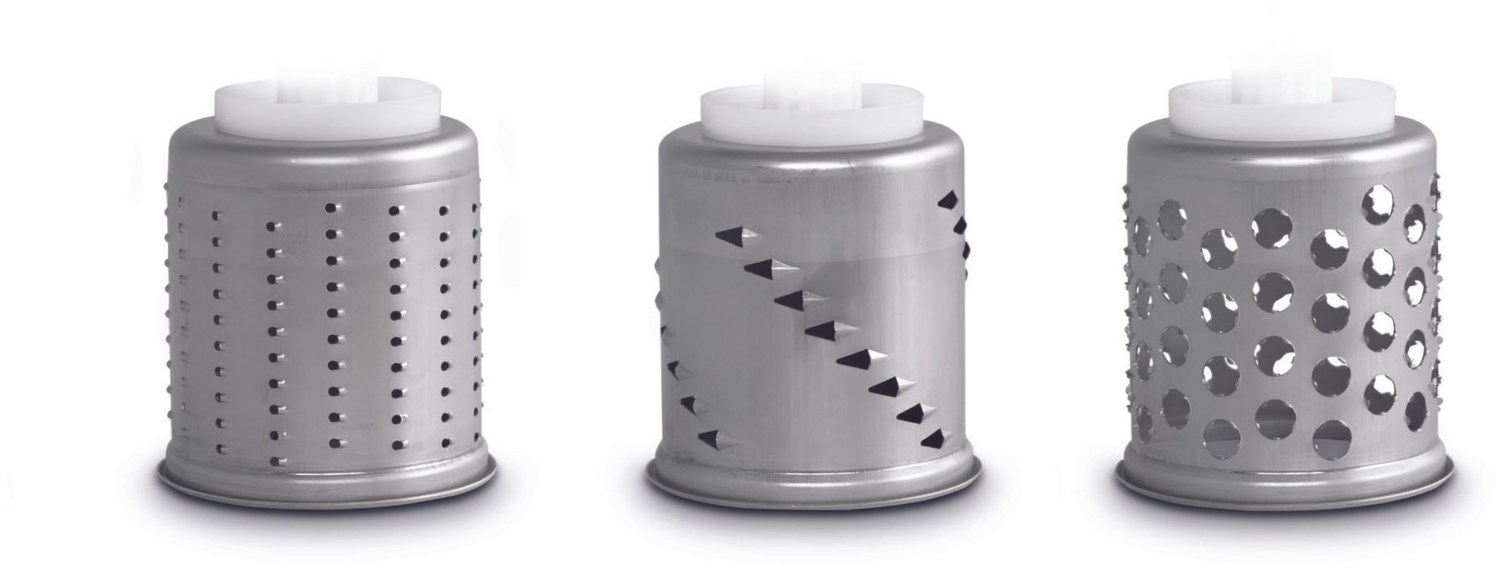 Bild von Jupiter Gemüseschneidaufsatz Zusatztrommelset mit 3 Trommeln Fein,Julienne & Kronenhieb für Kenwood