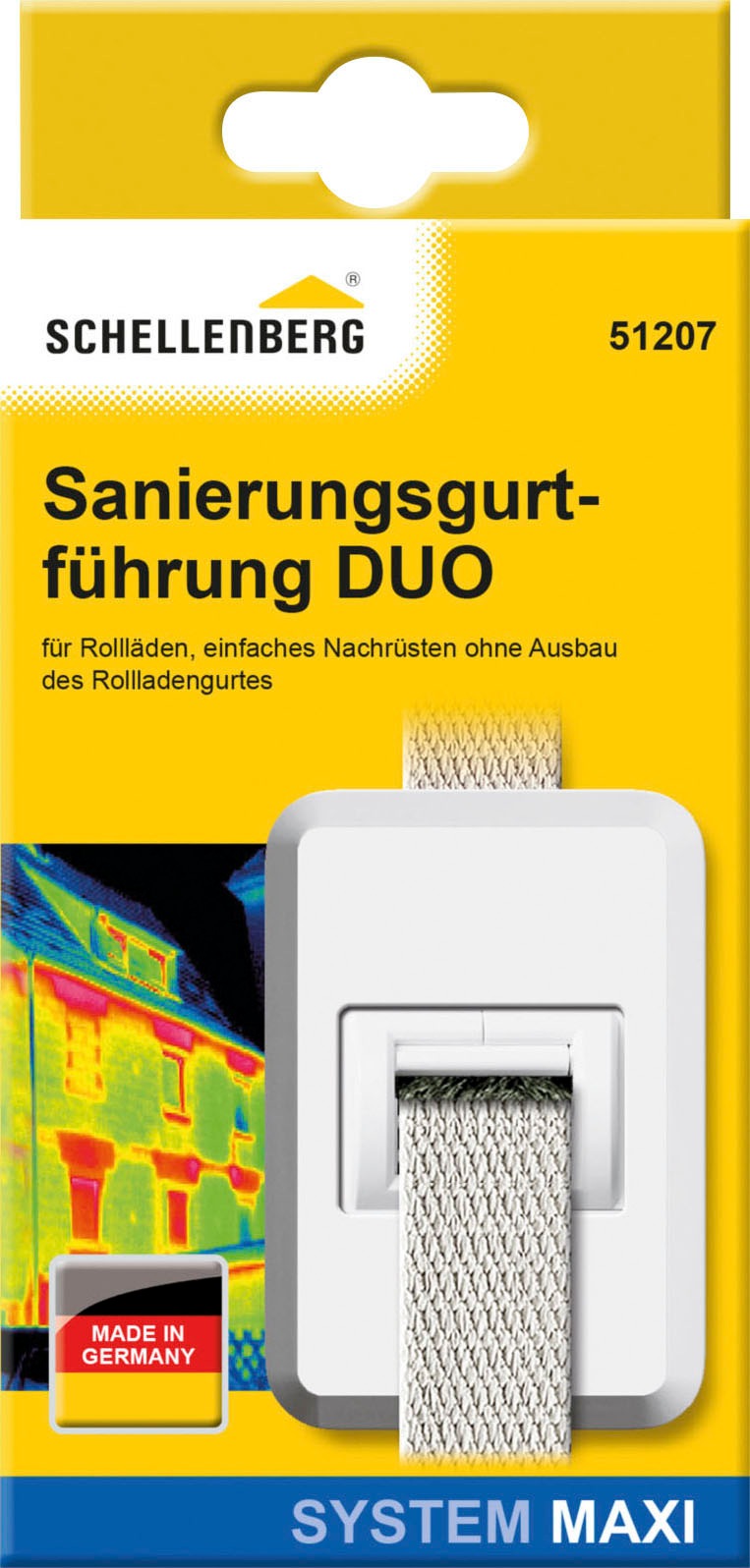 Bild von Schellenberg 51207 Sanierungs-Gurtführung DUO Maxi für Rolladengurte mit Zugluftdichtung, Sanierungsgurtführung
