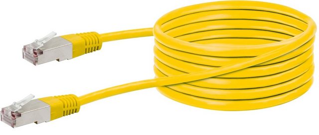 Bild von 5.00m Schwaiger Cat. 5e Patchkabel STP RJ45 Stecker auf RJ45 Stecker Gelb
