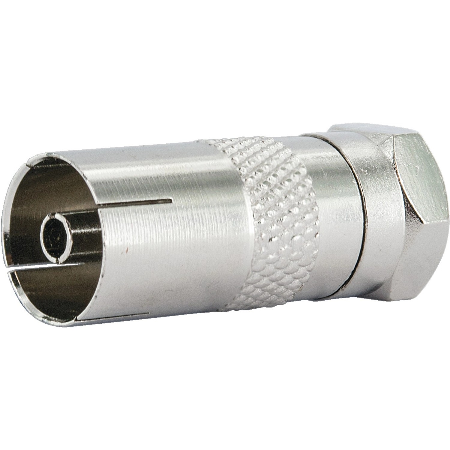 Bild von Schwaiger Koaxial Adapter UEST9300 531 silber, 1x f Stecker / 1x iec Buchse F-Stecker