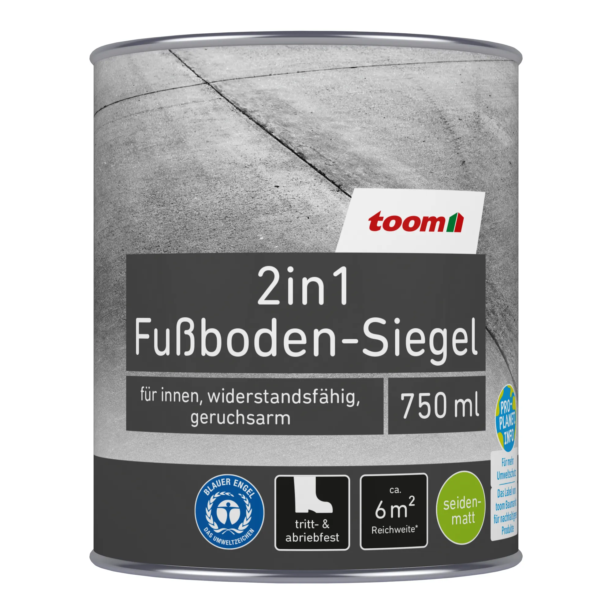Bild von toom 2in1 Fußbodenlack silbergrau 750 ml