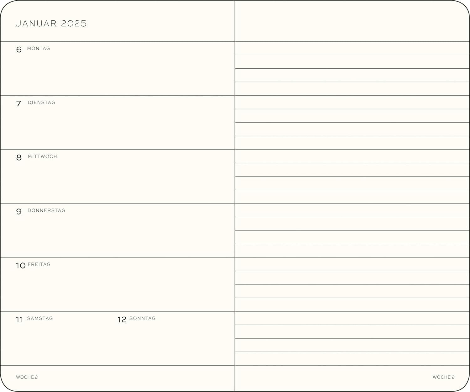 Bild von LEUCHTTURM1917 370503 Wochenkalender & Notizbuch 2025, Pocket A6 Hardcover - 12-Monats-Planer, 80 g, liniert - Sky
