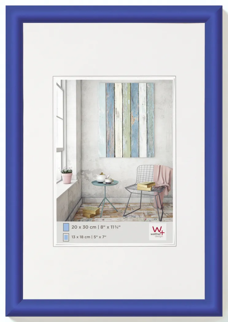 Bild von walther+ design KP040M Bilder Wechselrahmen Papierformat: 30 x 40cm Blau