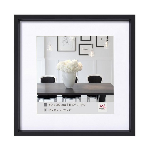 Bild von Walther Bilderrahmen Kunststoffrahmen Steel Style ES330B 30x30cm schwar