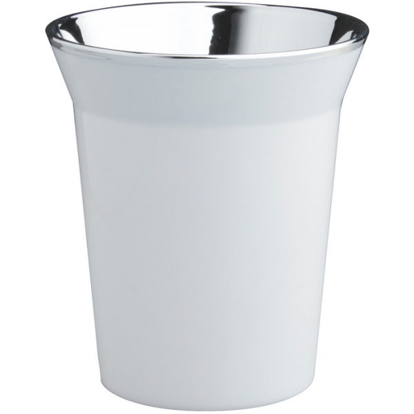 Bild von APS Tischabfall-/Besteckbehälter TOP CHROME, weiß aus SAN-Kunststoff, mit verchromten Rand, Höhe: 150 mm, - 1 Stück (25)