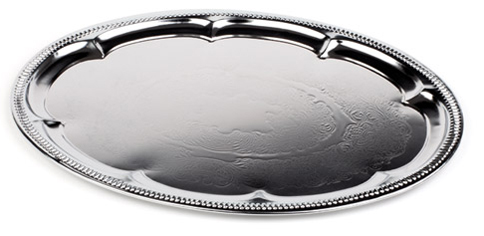 Bild von APS Partyplatte, oval, (B)460 x (T)340 mm, silber