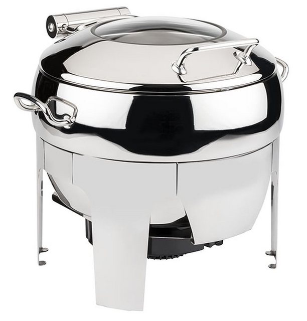 Bild von APS Chafing Dish, rund, aus rostfreiem Edelstahl, 48 x 42 cm, Höhe 39 cm, EASY INDUCTION, Speisenwärmer mit Deckel und Griff