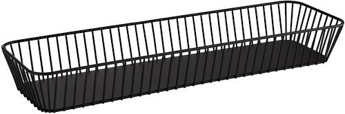 Bild von Brotkorb APS "URBAN", schwarz, B:16,2cm H:7,5cm L:53cm Ø:53cm, Metall, Lebensmittelaufbewahrungsbehälter, (Obst-, Gemüsekorb), Antirutsch Füße, Länge 53 cm
