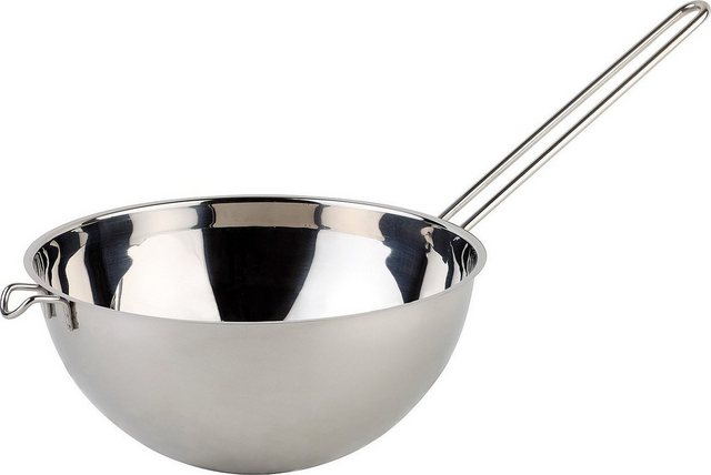 Bild von APS Wasserbadschüssel, Bain-Marie, Schüssel hochglanzpoliert, mit Drahtgriff, Ø 18 cm, Höhe 9 cm, für 1,5 l Volumen, Edelstahl 18/8