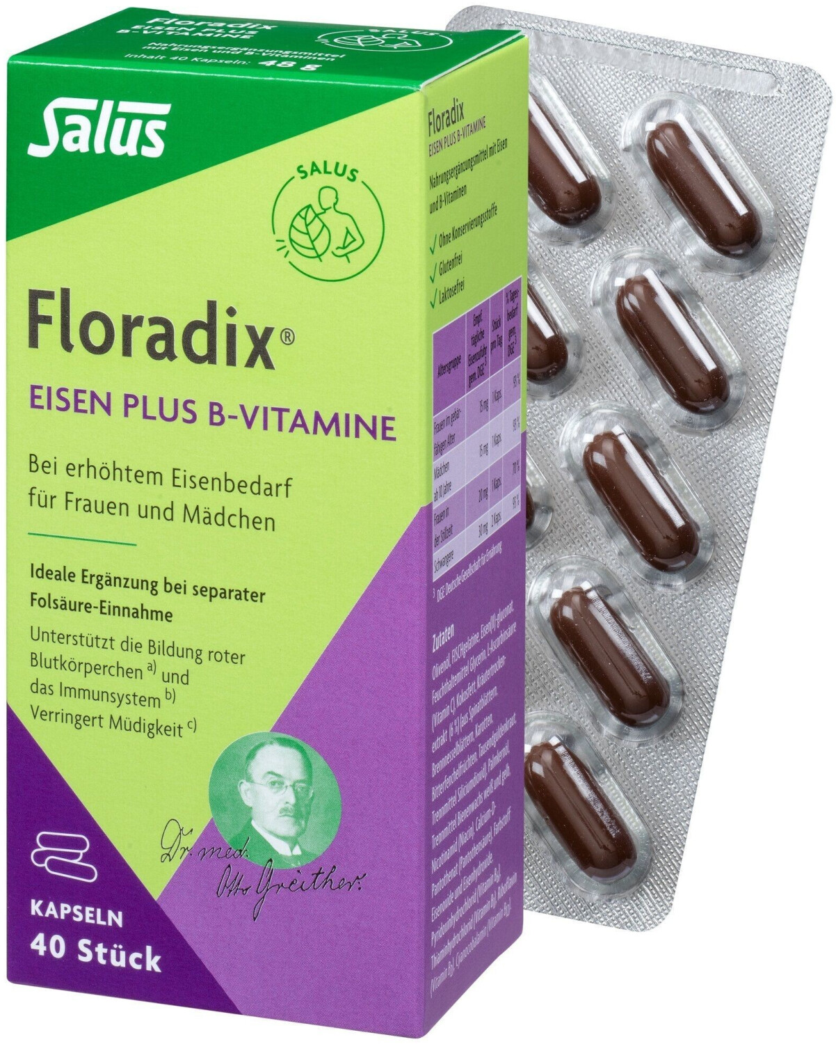 Bild von Salus Pharma Floradix Eisen Plus B-Vitamine Kapseln (40 Stk.)