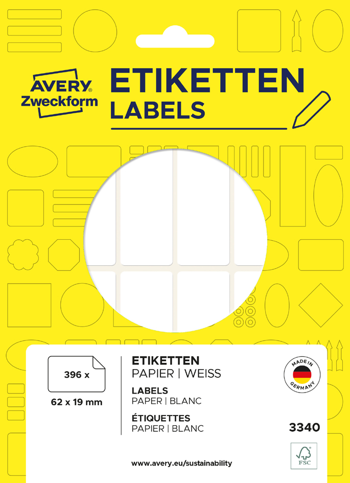 Bild von Avery Zweckform Etikett Universal-Etiketten 32 x 23 mm weiß, 560 Etiketten/28 Blatt, permanent