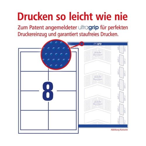 Bild von 3660 Universal-Etiketten ultragrip - 97 x 67,7 mm, weiß, 800 Etiketten, permanent