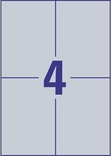 Bild von L6013-20 Typenschild-Etiketten - A4, 20 Stück, 210 x 297 mm, wetterfest, 20 Blatt silber