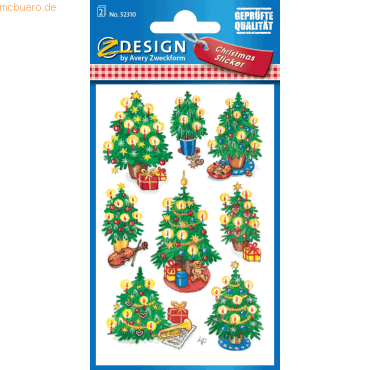 Bild von 10 x Z-Design Sticker Weihnacht Papier/beglimmert 2 Bogen Motiv Christ