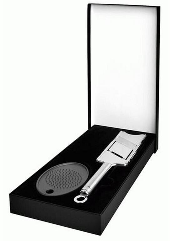 Bild von RÖSLE Gourmethobel, Hochwertiger Hobel für Trüffel, feine Pilze, Parmesan oder Radieschen, stufenlos verstellbar, Edelstahl 18/10, Rundgriff mit Aufhängeöse, inkl. Restehalter, Geschenkverpackung