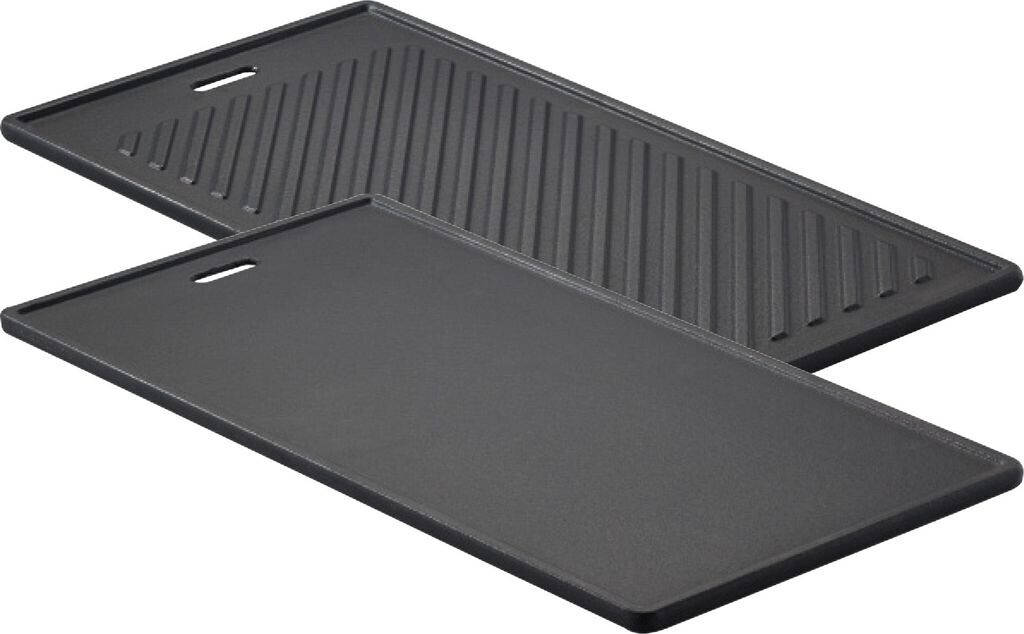 Bild von RÖSLE VIDERO, Hochwertige Grillplatte aus Gusseisen für Fleisch und kleine Grillstücke, Grillbranding, Platte beidseitig verwendbar, 45 x 24 cm, für alle VIDERO Modelle ab Modelljahr 2021