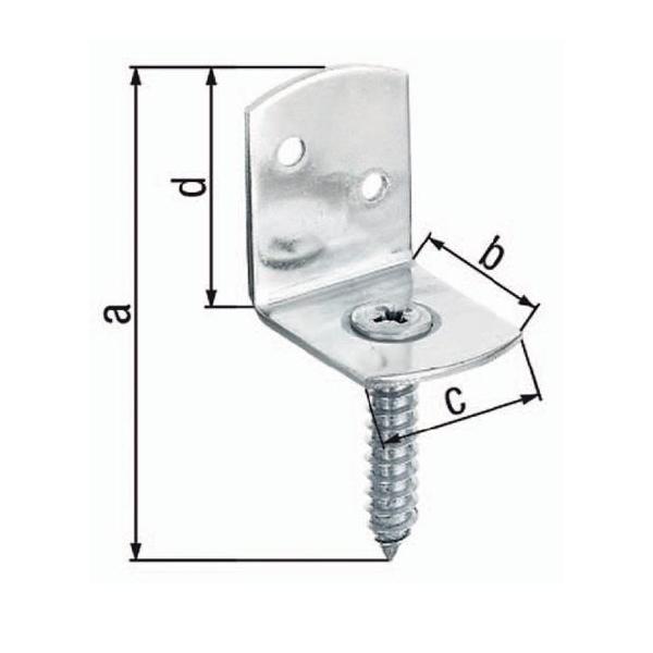 Bild von Alberts, Baubeschläge + Holzverbinder, Flechtzaunhalter L-Form 83 x 32 x 30 mm, feuerverzinkt, 1 Stck (1 Stk.)
