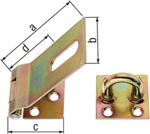 Bild von Alberts® Sicherheits-Überfalle, galvanisch verzinkt dickschichtpassiviert, LxB Überfalle:153x50,L Platte: 68 mm 348373