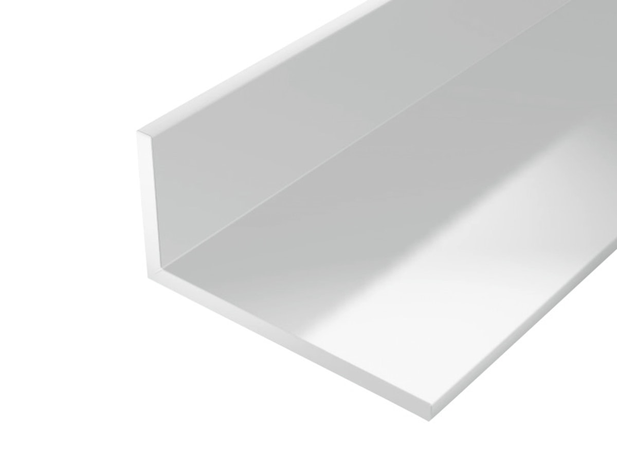 Bild von Alberts® Winkelprofil, Kunststoff, Länge 2,6m, versch. Größen und Farben 30 x 20 mm (BxH) Weiß 1 mm