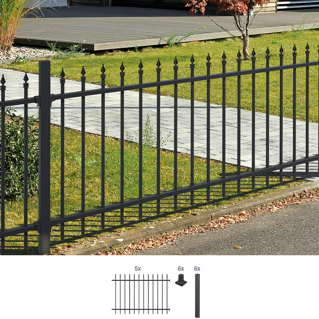 Bild von Alberts Metallzaun Chaussee, (Set), Höhe: 100 und 120 cm, Gesamtlänge: 10 m, zum Aufschrauben