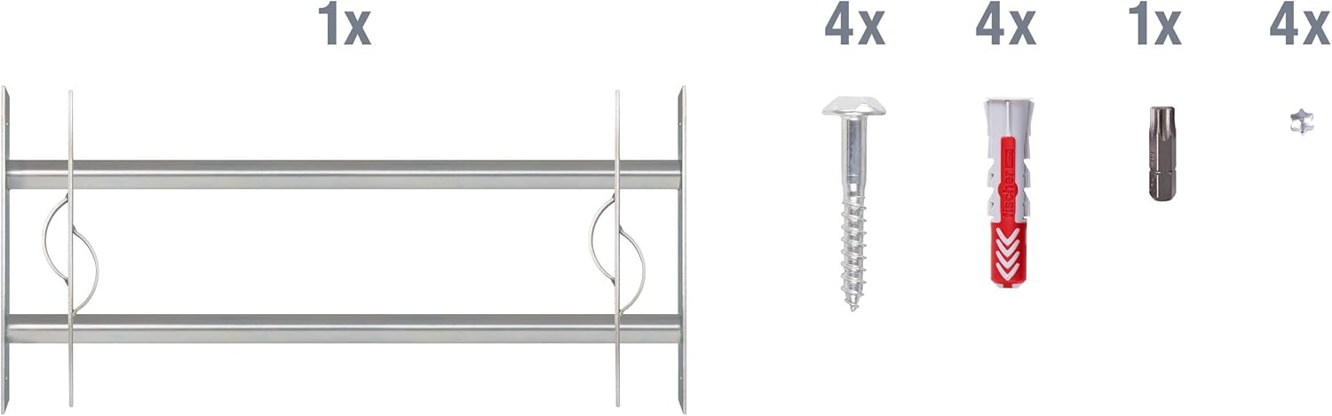 Bild von Alberts 563585 Fenstergitter Secorino Style | Ausziehbar für Fenster außen | Einbruchschutz Gitter | galvanisch blau verzinkt | 300 x 500-650 mm