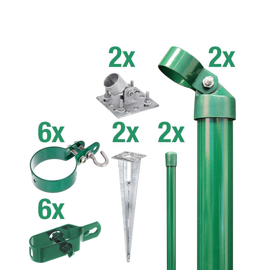 Bild von Alberts® Zauneck-Set Maschendrahtzaun,m.Bodenhülse,grün,Zaunhöhe:1250mm 601591