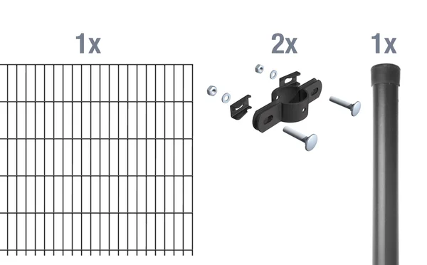 Bild von Alberts Einstabmattenzaun ES-Matte-Anbauset,8/6/4,anth2000x1250/2, ES-Matte-Anbauset,8/6/4,anth2000x1250/2