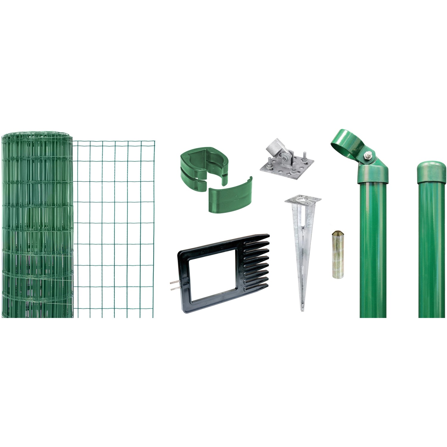 Bild von Metallzaun-Set Alberts Fix-Clip Pro 122 cm H. 25m L. Grün für Einschlagbodenh.