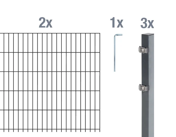 Bild von Alberts Doppelstabmattenzaun Grundset, (Set), Höhe: 80-160 cm, Gesamtlänge: 4-30 m, zum Einbetonieren
